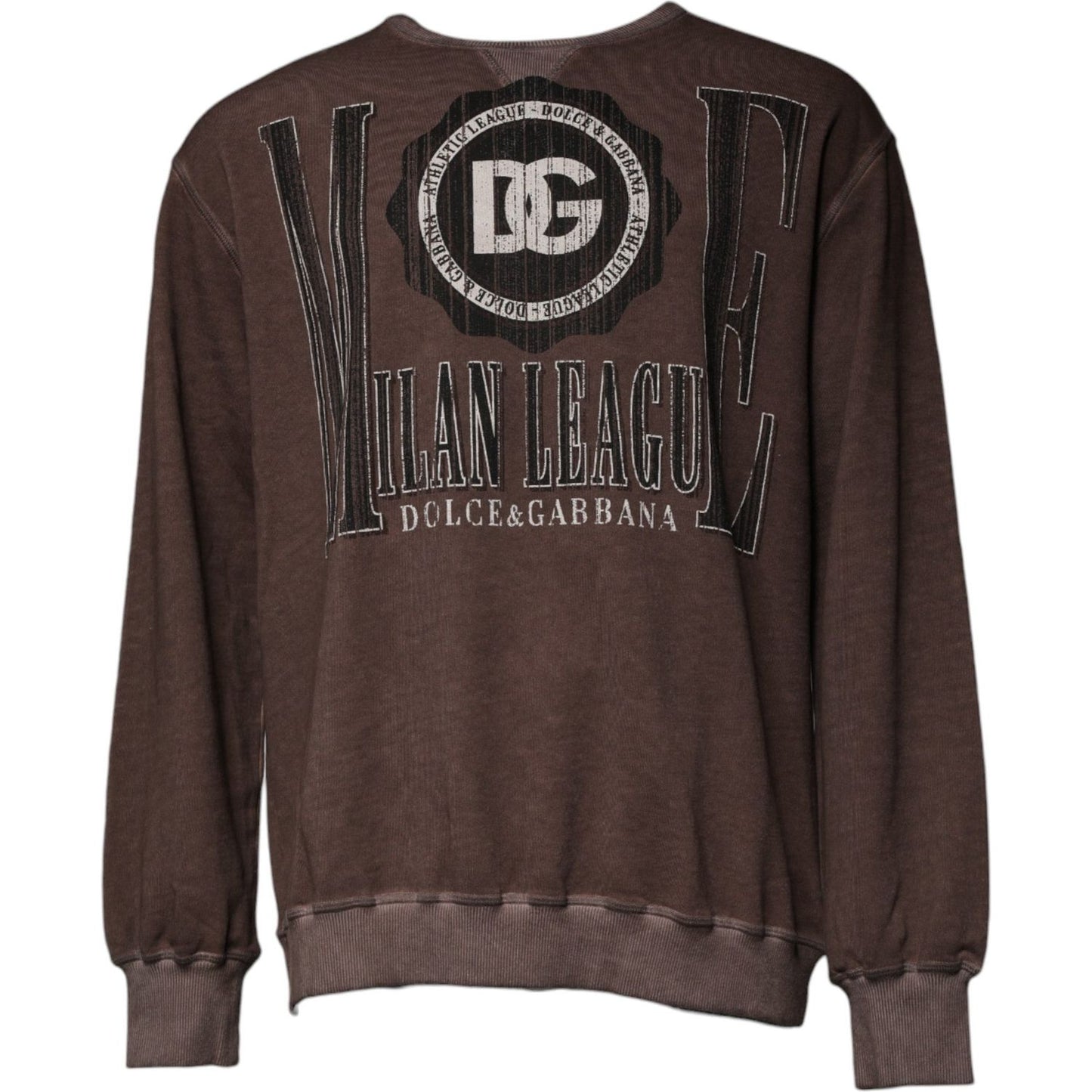 Dolce & Gabbana Brown Logo Print Crew Neck Pullover Sweater TSH87586-48