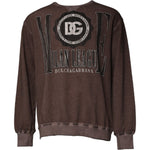 Dolce & Gabbana Brown Logo Print Crew Neck Pullover Sweater TSH87586-48