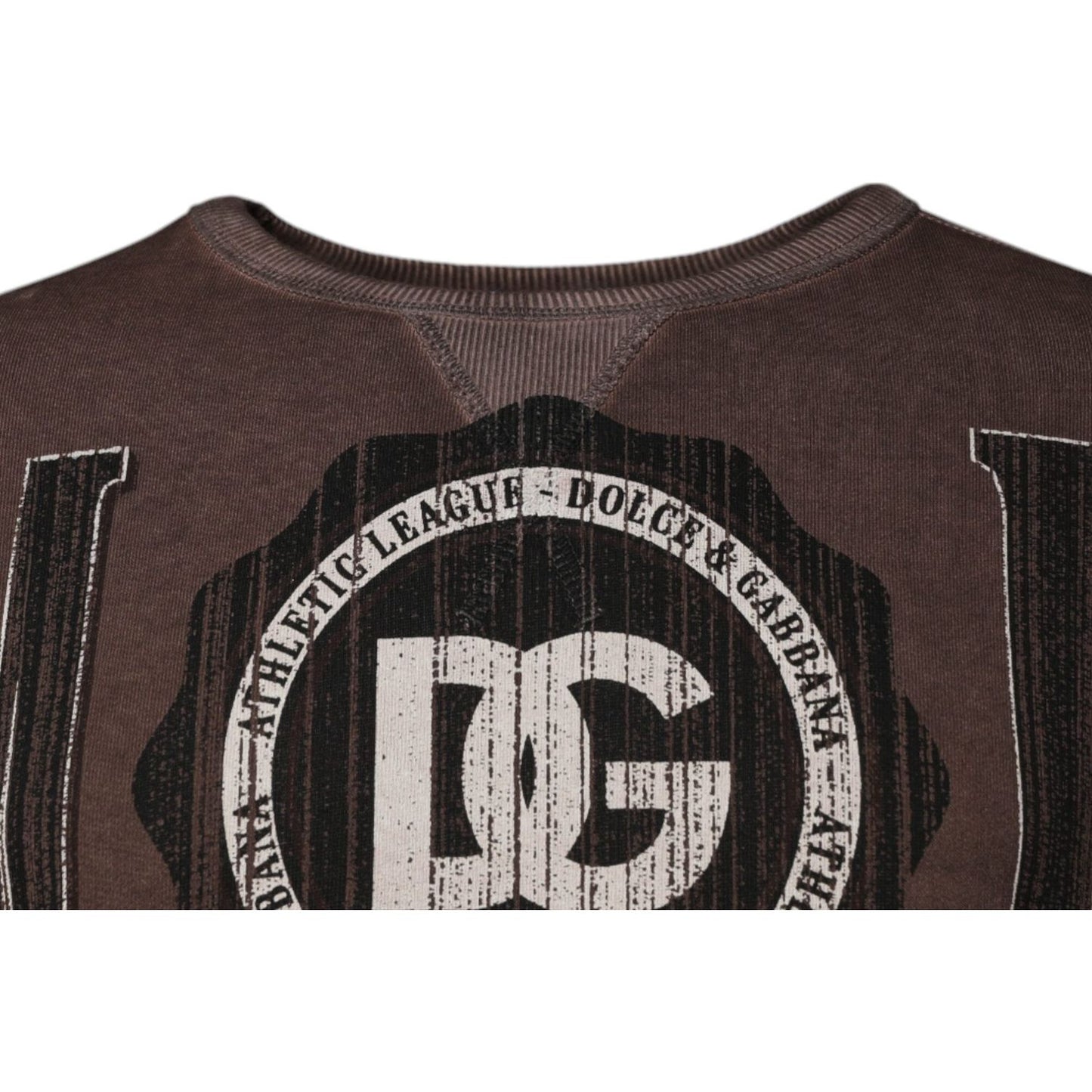 Dolce & Gabbana Brown Logo Print Crew Neck Pullover Sweater TSH87586-48