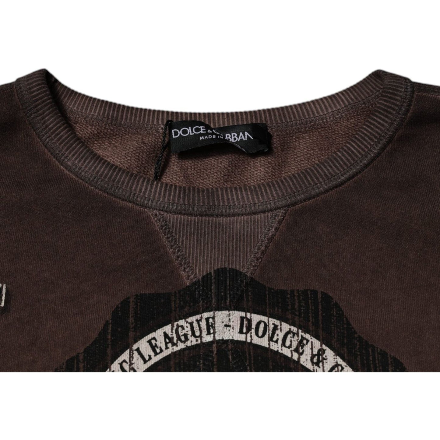 Dolce & Gabbana Brown Logo Print Crew Neck Pullover Sweater TSH87586-48