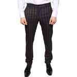 Dolce & Gabbana Brown Stripes Skinny Men Dress Pants PAN75347-48
