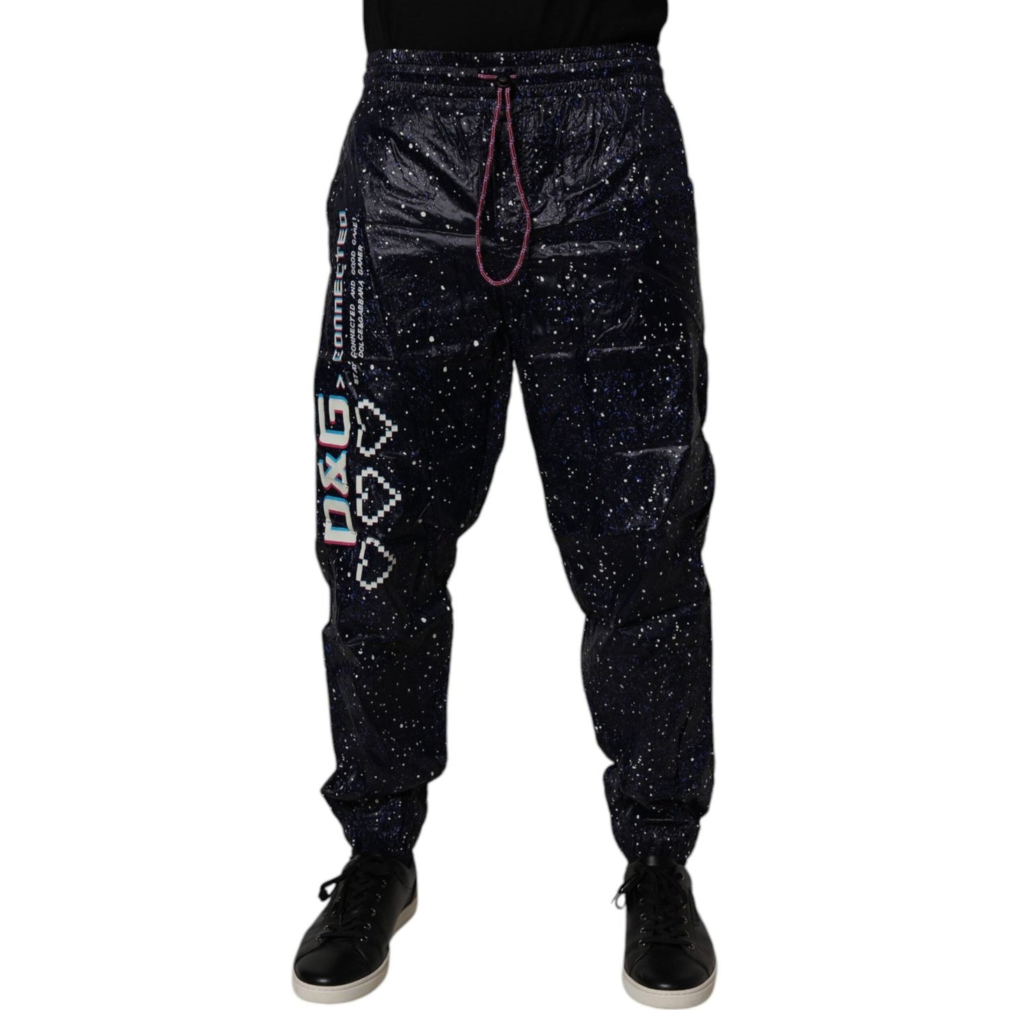 Dolce & Gabbana Dark Blue DG Game Print Cotton Jogger Pants PAN75199-48