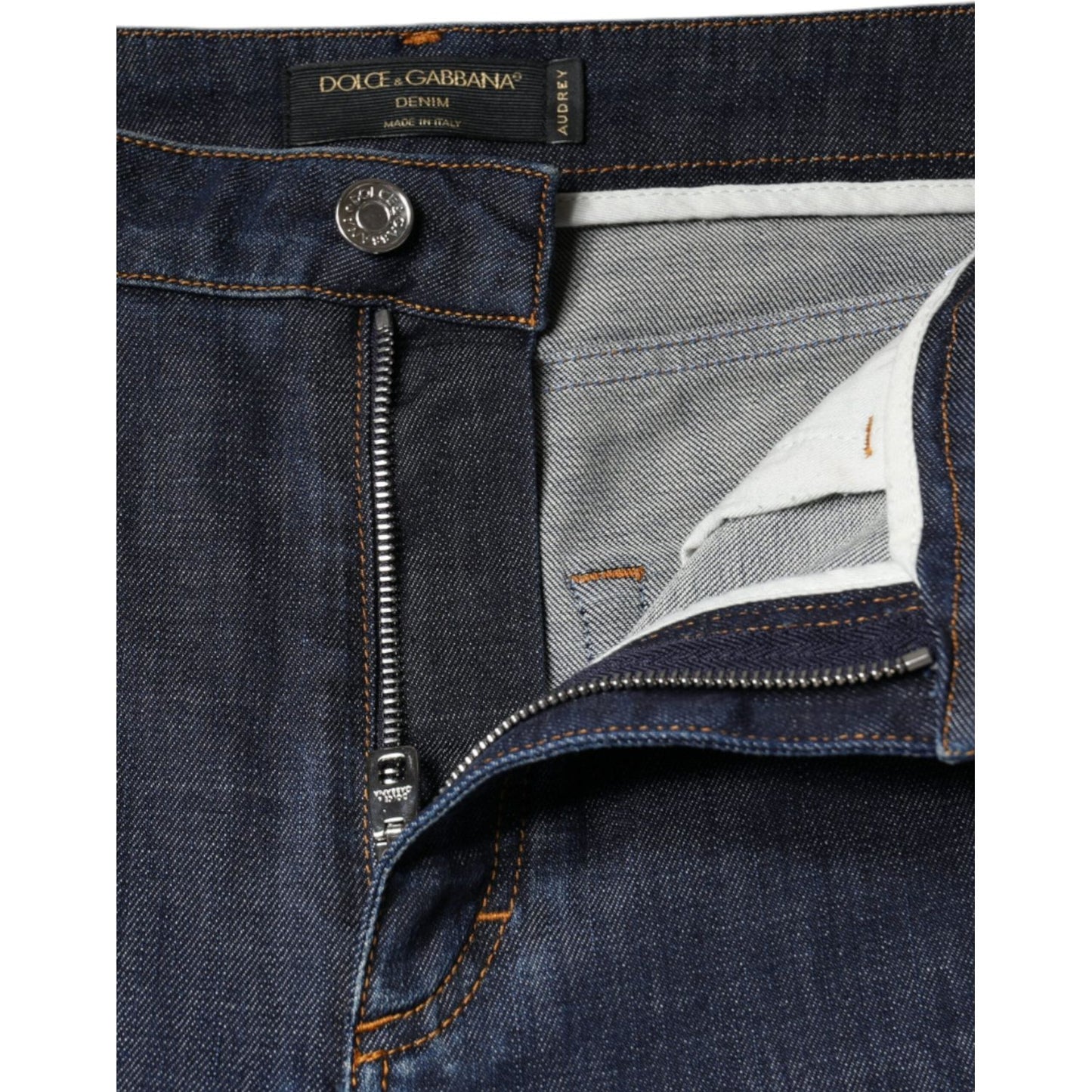 Dolce & Gabbana Dark Blue QUEEN Cotton Skinny Denim Jeans PAN75580-42