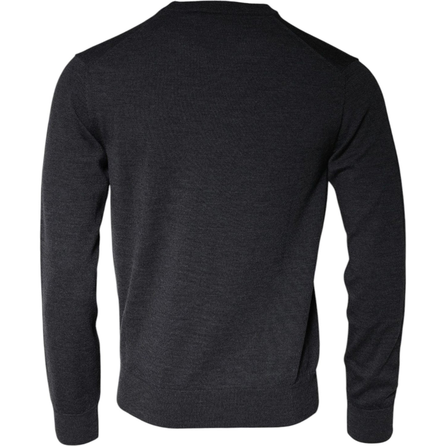 Dolce & Gabbana Dark Gray Wool Crew Neck Pullover Sweater TSH86990-46