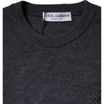 Dolce & Gabbana Dark Gray Wool Crew Neck Pullover Sweater TSH86990-46