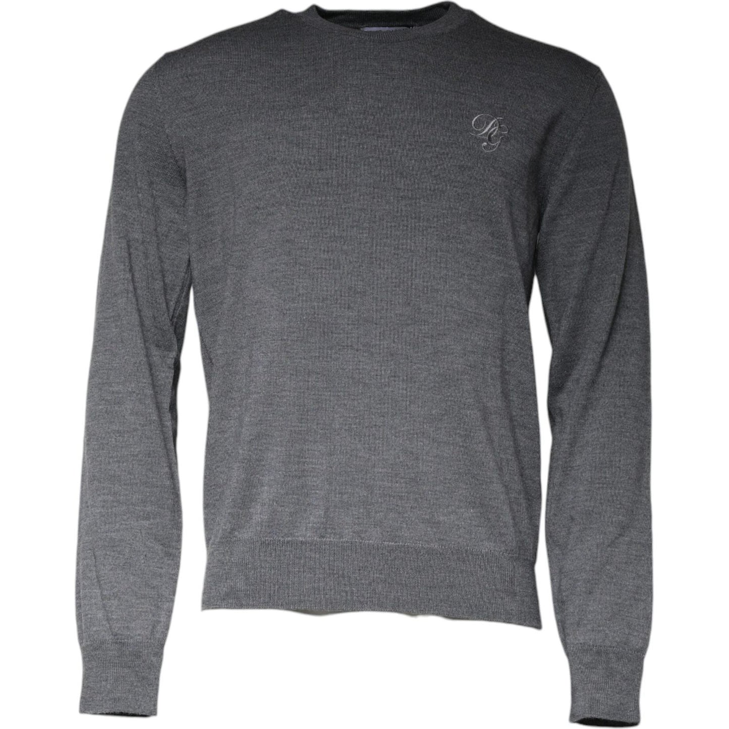 Dolce & Gabbana Dark Gray Wool Crew Neck Pullover Sweater TSH87056-50