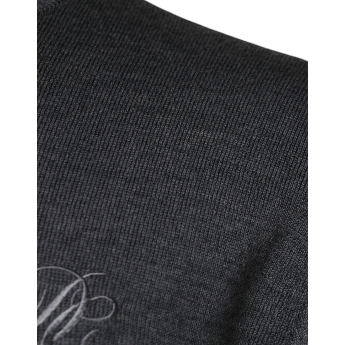 Dolce & Gabbana Dark Gray Wool Crew Neck Pullover Sweater TSH87056-50
