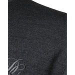 Dolce & Gabbana Dark Gray Wool Crew Neck Pullover Sweater TSH87056-50