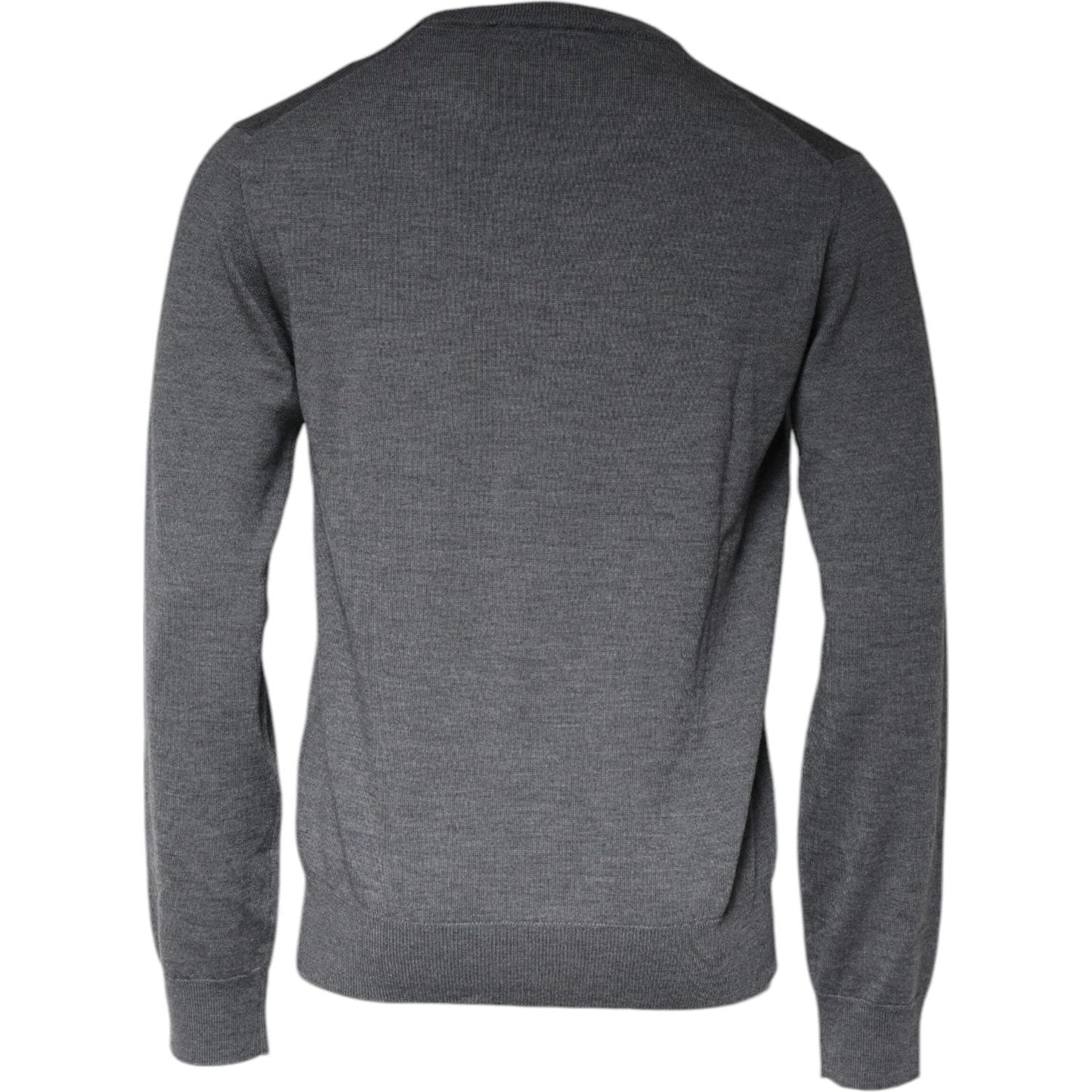 Dolce & Gabbana Dark Gray Wool Crew Neck Pullover Sweater TSH87056-50