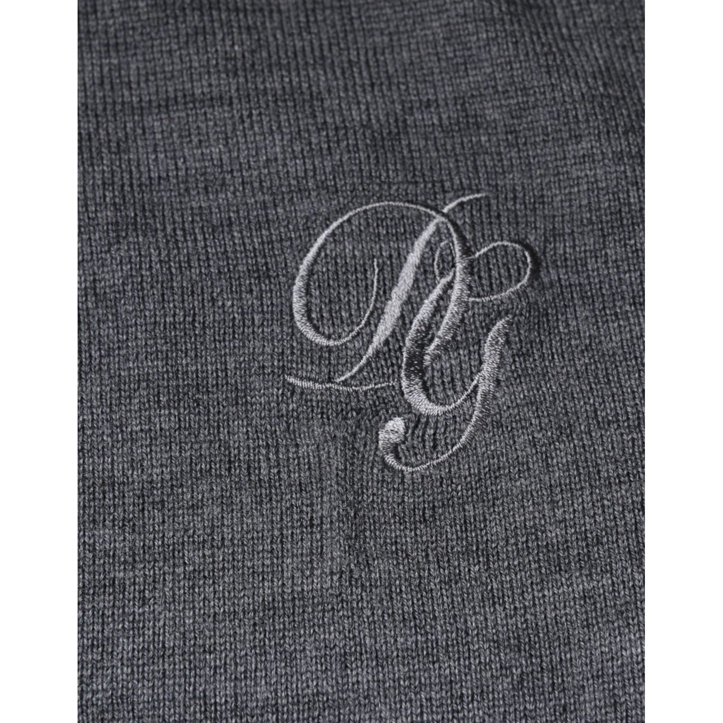 Dolce & Gabbana Dark Gray Wool Crew Neck Pullover Sweater TSH87056-50