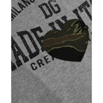 Dolce & Gabbana Gray Graphic Print Cotton Round Neck T-shirt TSH86459-54