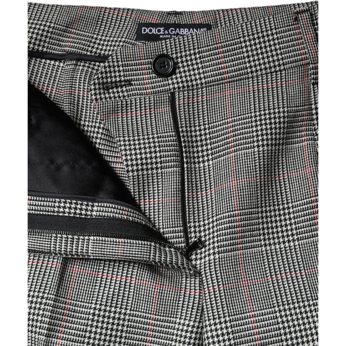 Dolce & Gabbana Gray Plaid Wool Mid Waist Women Tapered Pants PAN75520-42