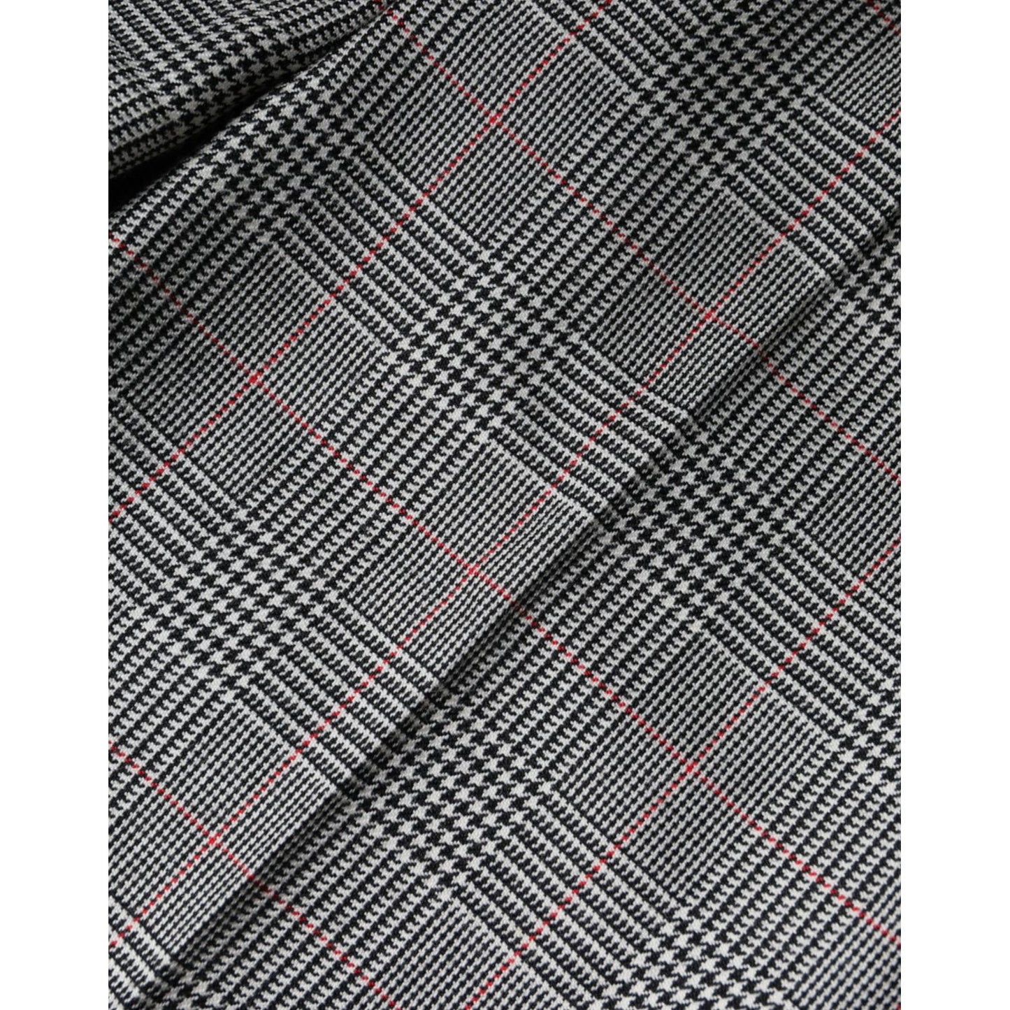 Dolce & Gabbana Gray Plaid Wool Mid Waist Women Tapered Pants PAN75520-42