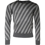 Dolce & Gabbana Gray Stripes Long Sleeve Round Neck Pullover Sweater TSH86991-46