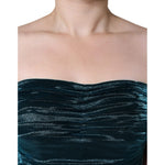 Dolce & Gabbana Green Silk Blend Satin Fitted Strapless Dress DR28060-40