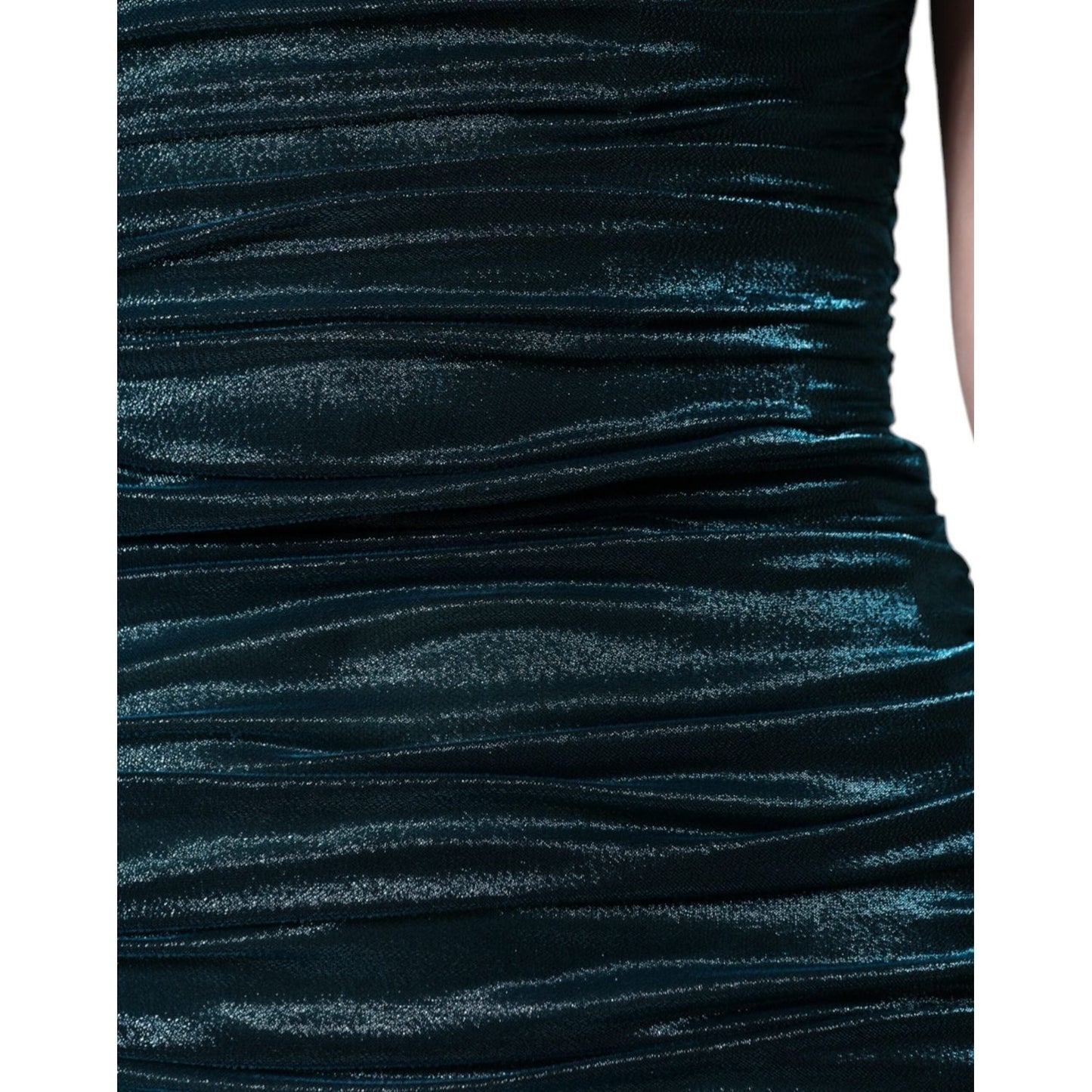 Dolce & Gabbana Green Silk Blend Satin Fitted Strapless Dress DR28060-40