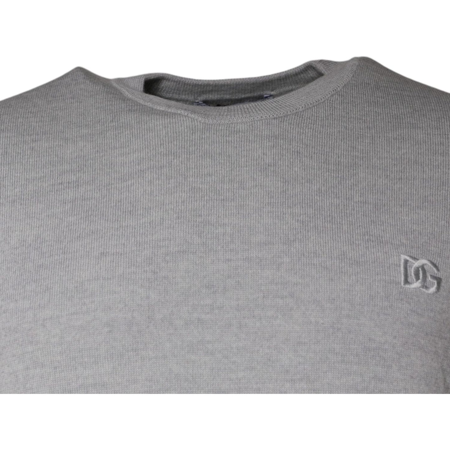 Dolce & Gabbana Light Gray Wool Crew Neck Pullover Sweater TSH86979-50