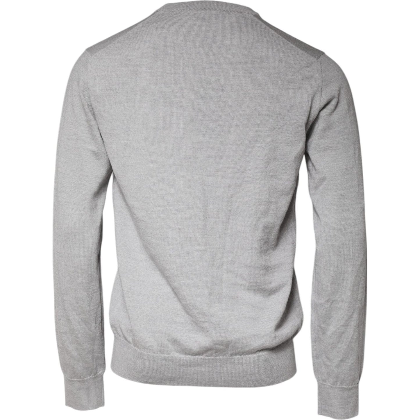 Dolce & Gabbana Light Gray Wool Crew Neck Pullover Sweater TSH86979-50