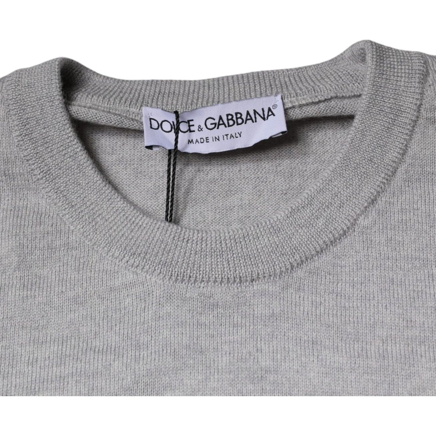 Dolce & Gabbana Light Gray Wool Crew Neck Pullover Sweater TSH86979-50