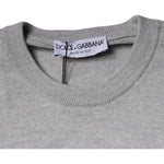 Dolce & Gabbana Light Gray Wool Crew Neck Pullover Sweater TSH86979-50