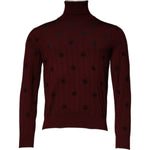 Dolce & Gabbana Maroon Monogram Turtleneck Pullover Sweater TSH87528-48