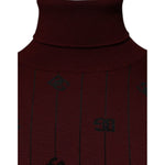 Dolce & Gabbana Maroon Monogram Turtleneck Pullover Sweater TSH87528-48