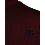 Dolce & Gabbana Maroon Monogram Turtleneck Pullover Sweater TSH87528-48