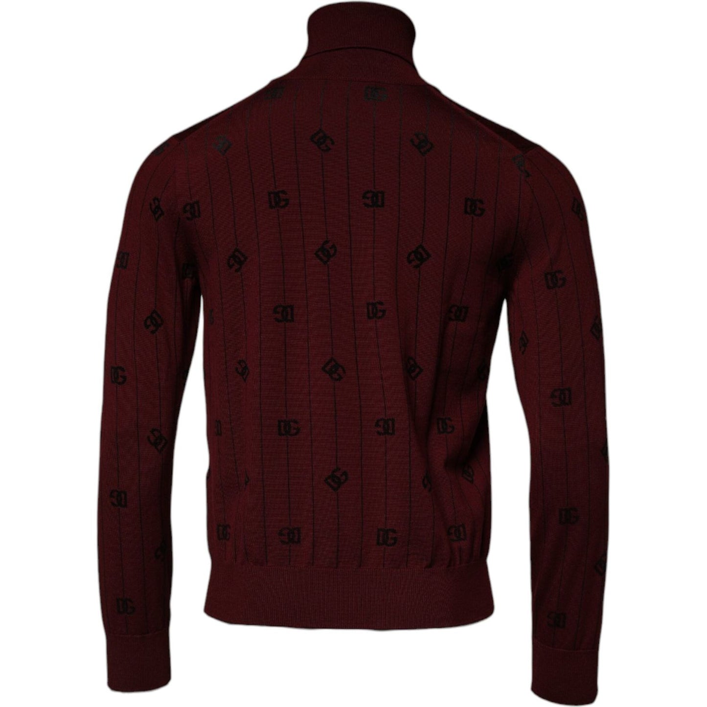 Dolce & Gabbana Maroon Monogram Turtleneck Pullover Sweater TSH87528-48