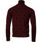 Dolce & Gabbana Maroon Monogram Turtleneck Pullover Sweater TSH87528-48