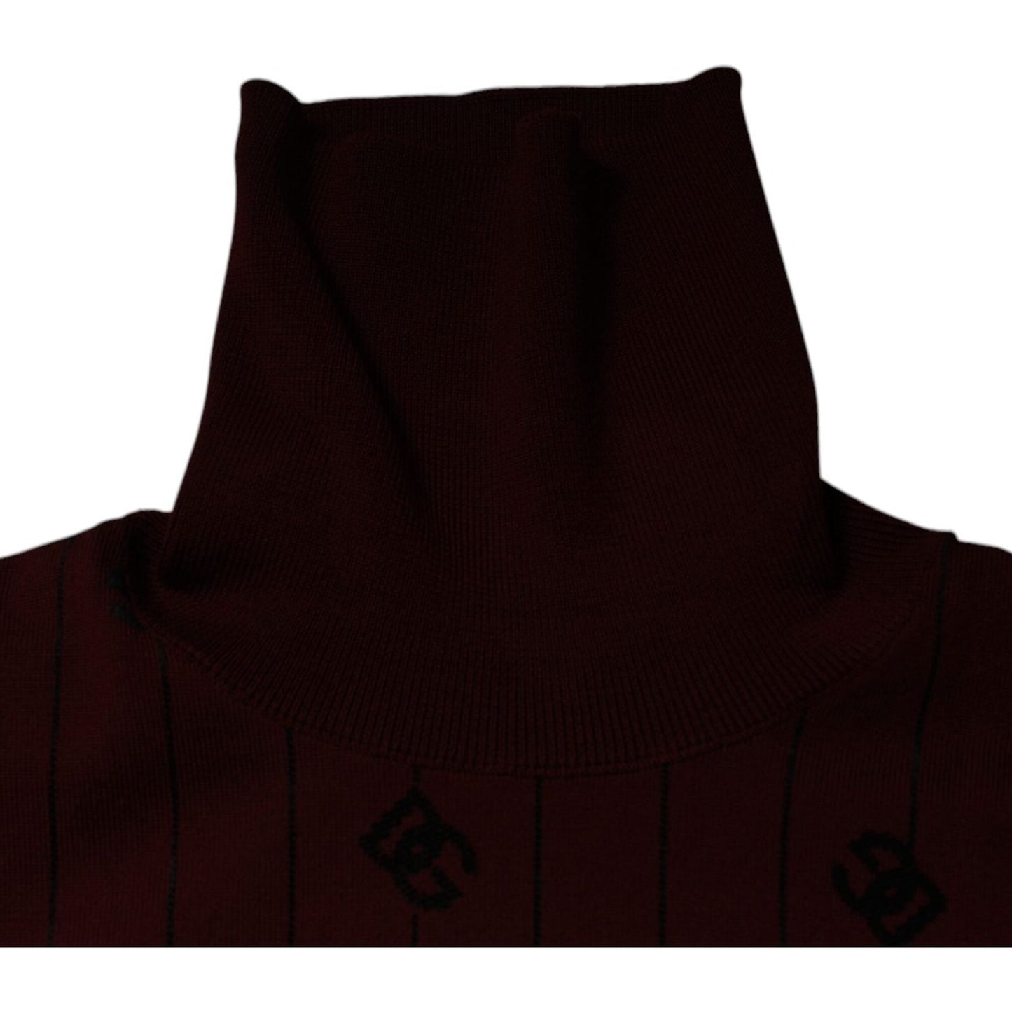 Dolce & Gabbana Maroon Monogram Turtleneck Pullover Sweater TSH87528-48