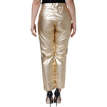 Dolce & Gabbana Metallic Gold Polyester Tapered Pants PAN74176-40