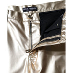 Dolce & Gabbana Metallic Gold Polyester Tapered Pants PAN74176-40