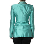 Dolce & Gabbana Metallic Green Single Breasted Blazer Jacket JKT3271-40