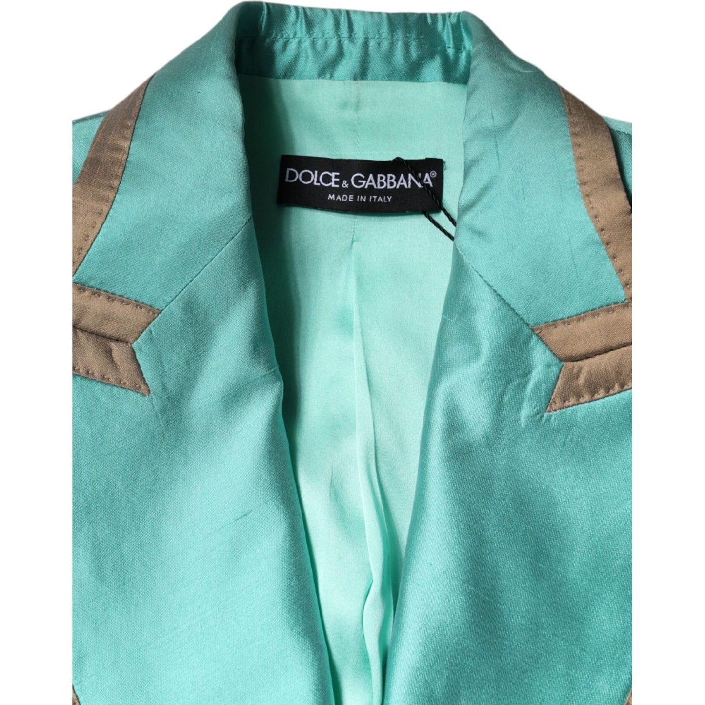 Dolce & Gabbana Metallic Green Single Breasted Blazer Jacket JKT3271-40