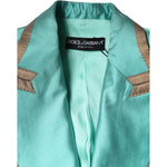 Dolce & Gabbana Metallic Green Single Breasted Blazer Jacket JKT3271-40