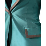 Dolce & Gabbana Metallic Green Single Breasted Blazer Jacket JKT3271-40