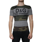 Dolce & Gabbana Multicolor Camouflage Cotton Crew Neck T-shirt TSH86588-44