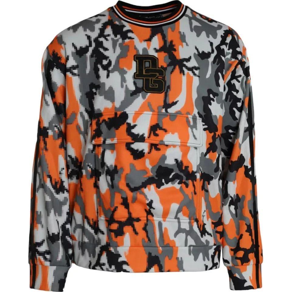 Dolce & Gabbana Multicolor Camouflage Crew Neck Pullover Sweater TSH86410-54