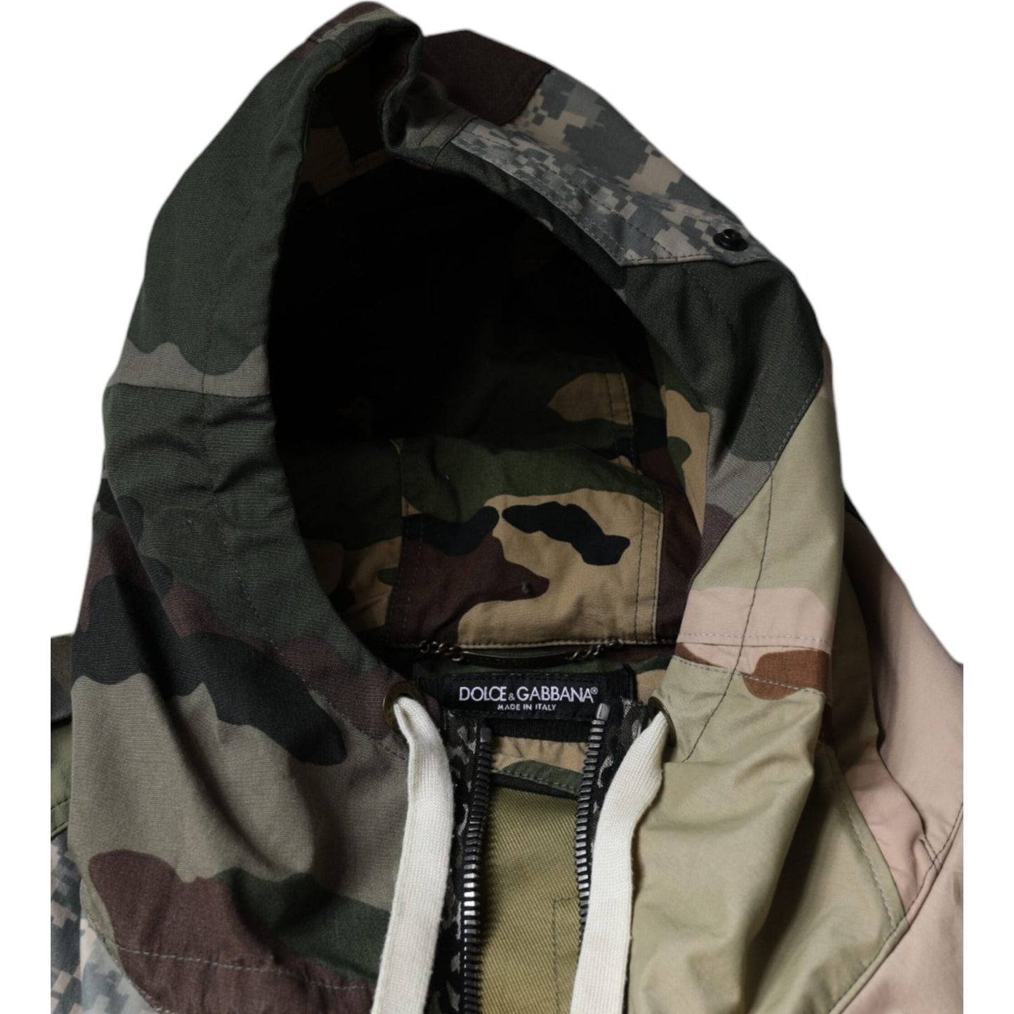 Dolce & Gabbana Multicolor Camouflage Full Zip Hooded Jacket JKT41224-52