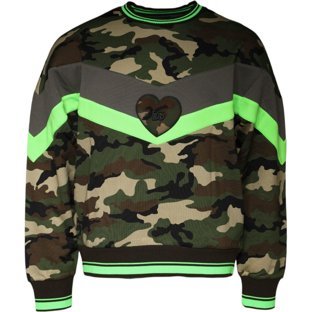 Dolce & Gabbana Multicolor Camouflage Sweatshirt Sweater TSH86729-48