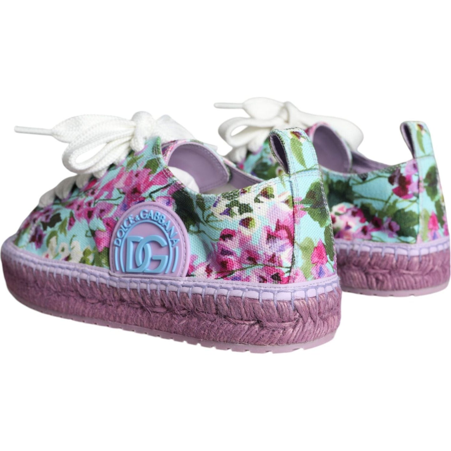 Dolce & Gabbana Multicolor Canvas Floral Espadrilles Sneakers Shoes LA11401-36
