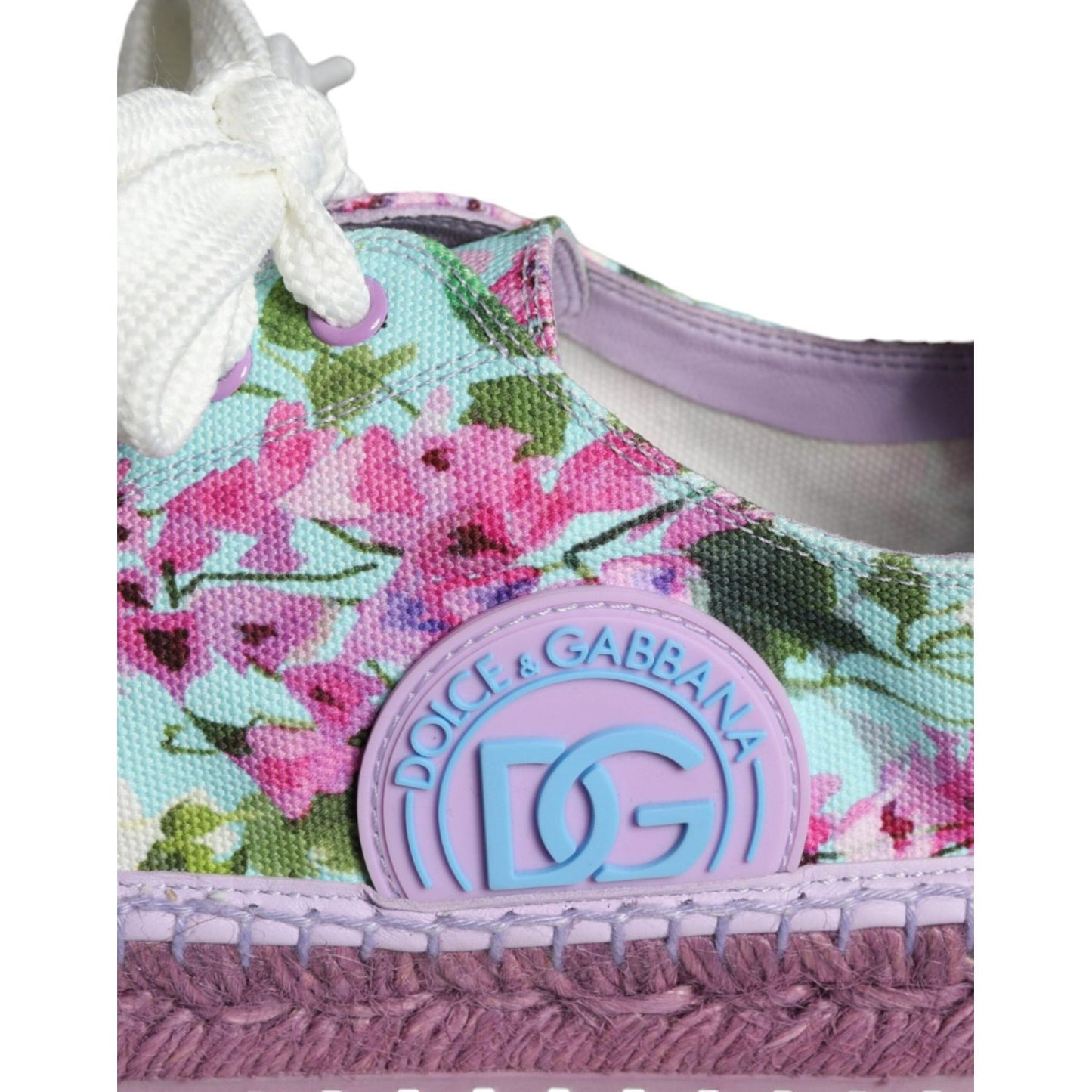 Dolce & Gabbana Multicolor Canvas Floral Espadrilles Sneakers Shoes LA11401-36