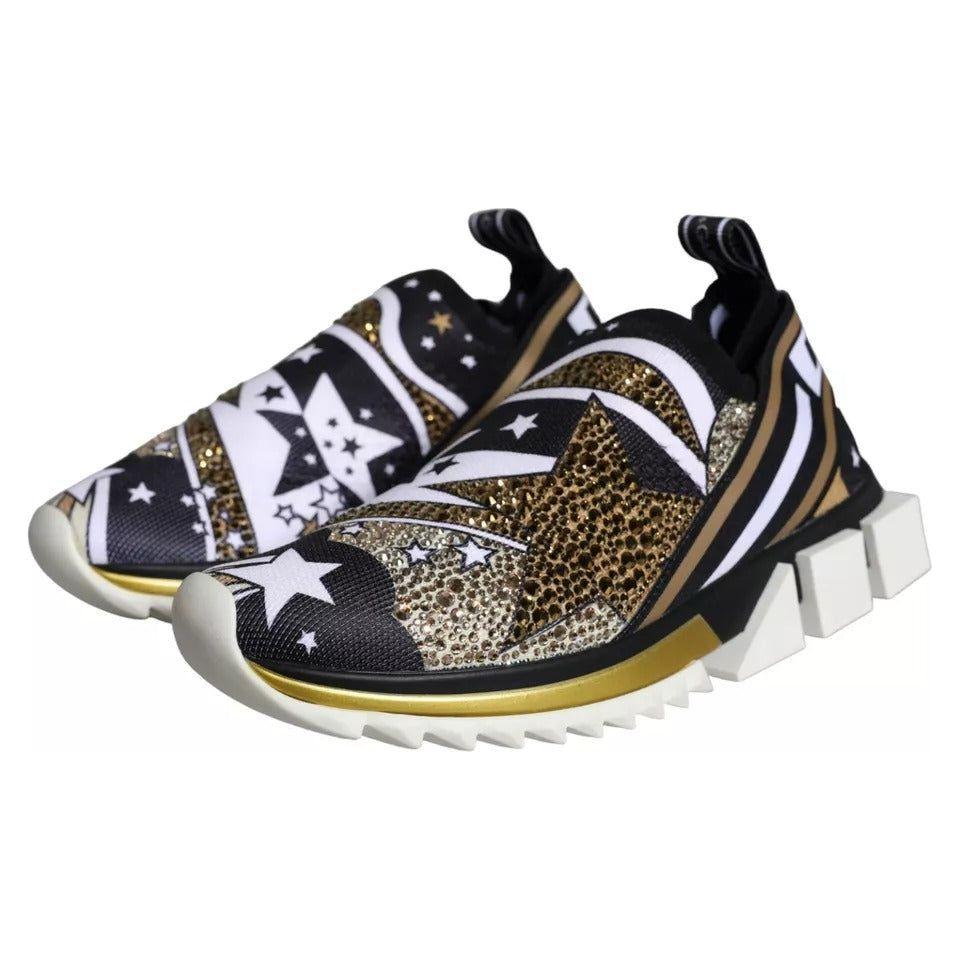 Dolce & Gabbana Multicolor Comet Star Print Sorrento Sneakers Shoes LA11243-37