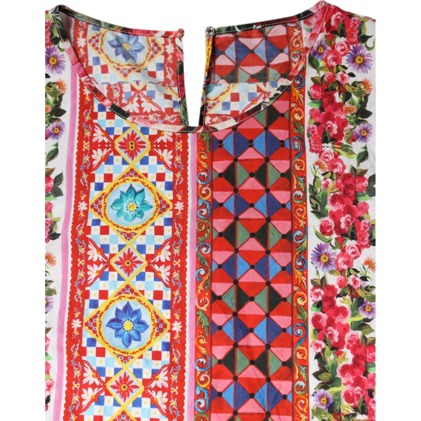Dolce & Gabbana Multicolor Cotton Carretto Floral Tank Top TSH86560-42