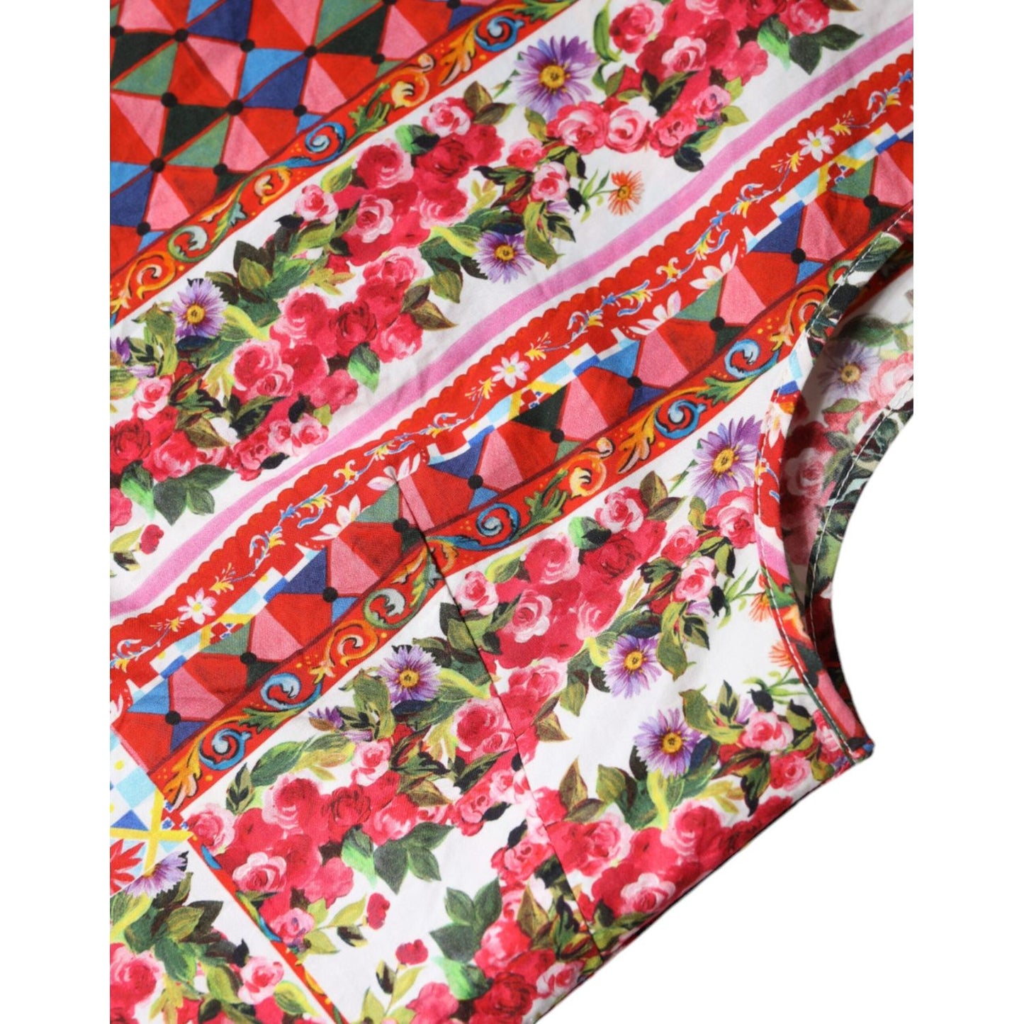 Dolce & Gabbana Multicolor Cotton Carretto Floral Tank Top TSH86560-42