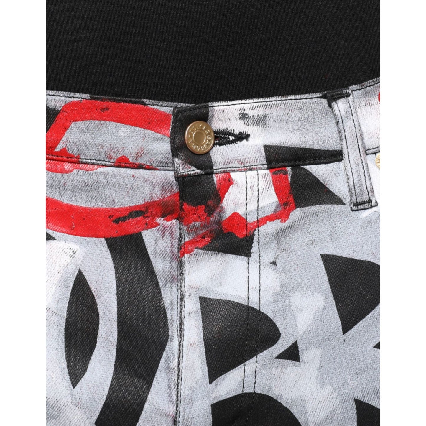 Dolce & Gabbana Multicolor Cotton Monogram Skinny Denim Jeans PAN75612-44