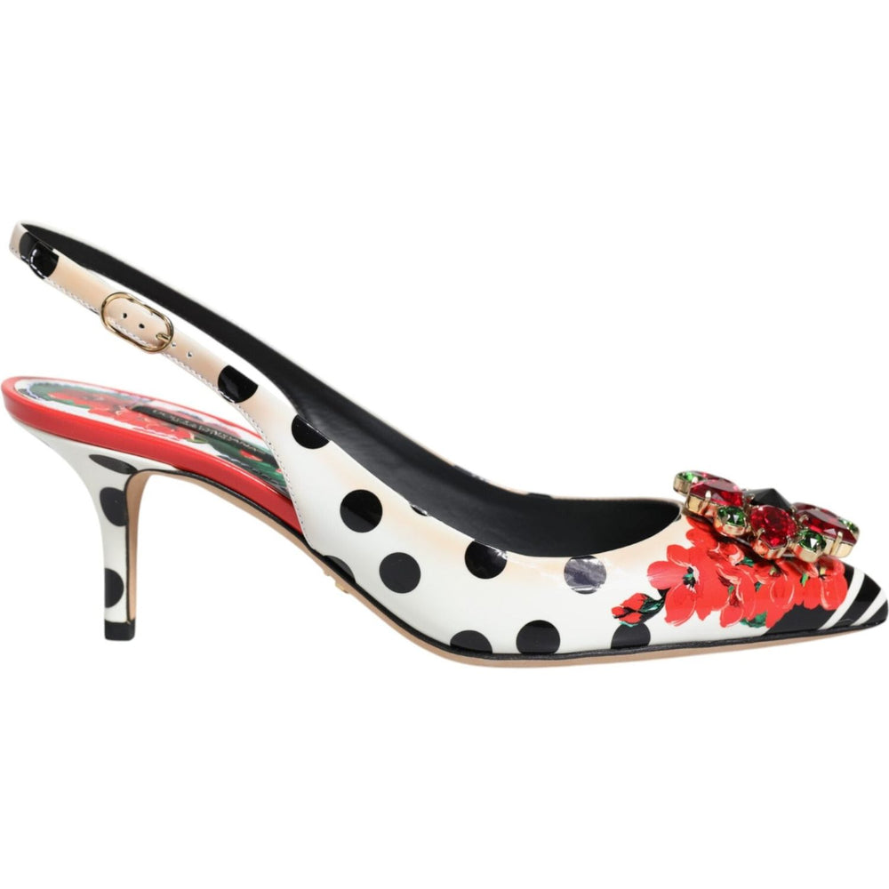 Dolce & Gabbana Multicolor Crystal Heels Slingback Shoes LA11739-37