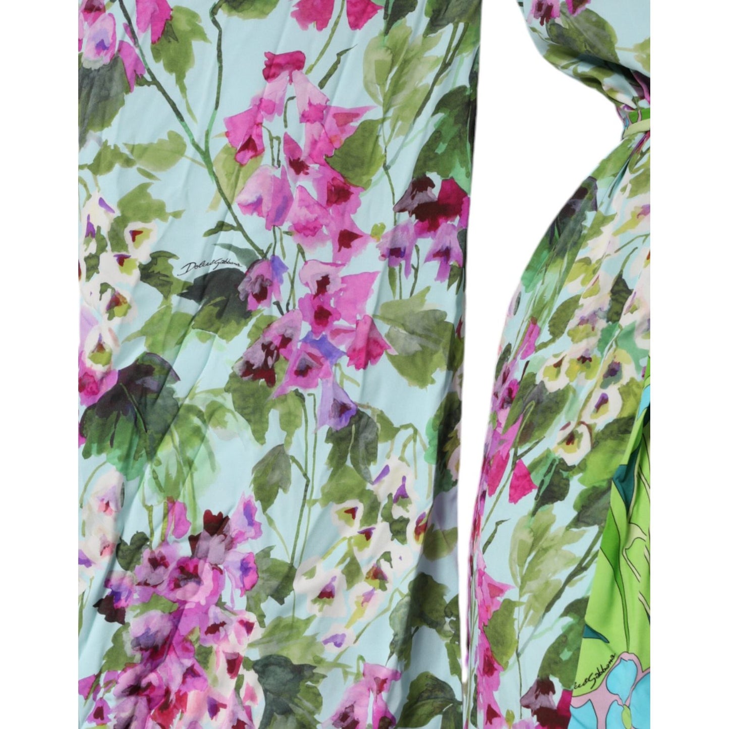 Dolce & Gabbana Multicolor Floral Silk Stretch Wrap Dress DR281148-42