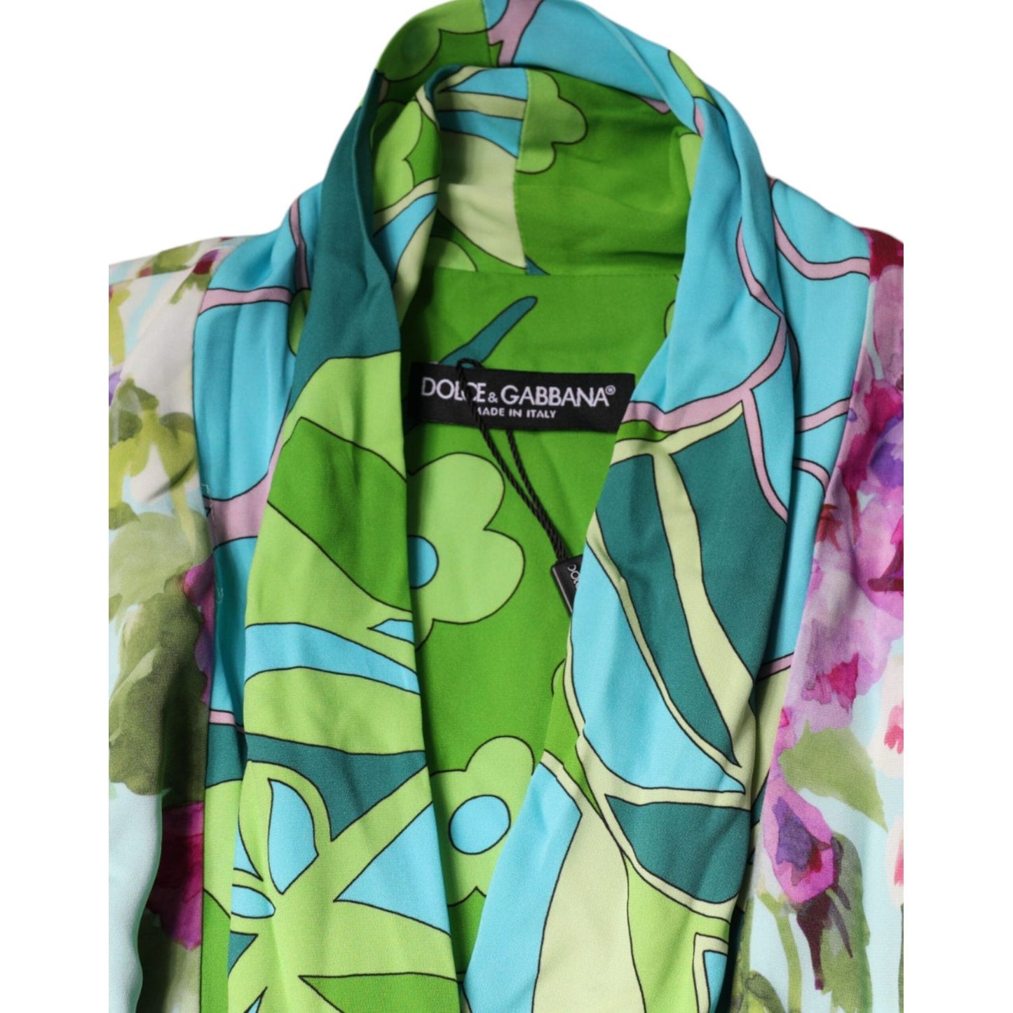 Dolce & Gabbana Multicolor Floral Silk Stretch Wrap Dress DR281148-42