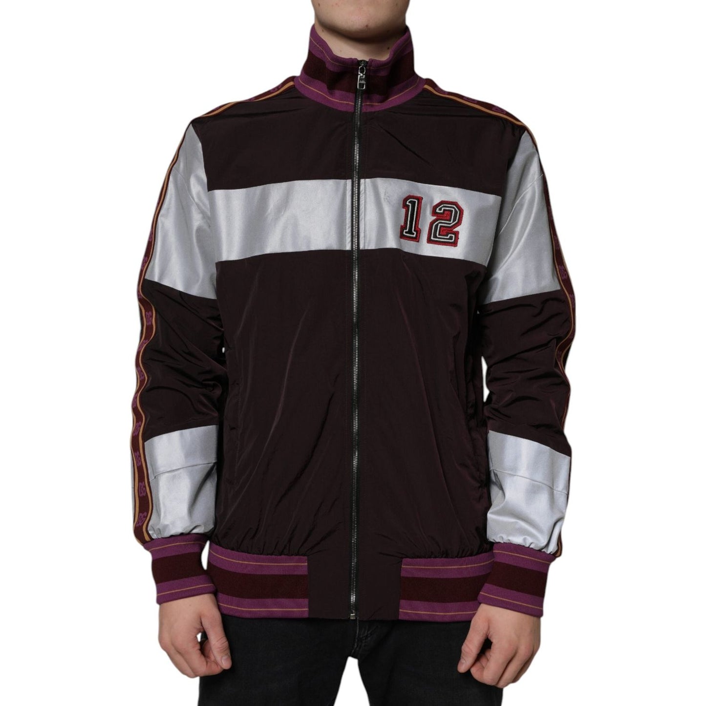Dolce & Gabbana Multicolor Full Zip Jersey Men Bomber Jacket JKT41301-50